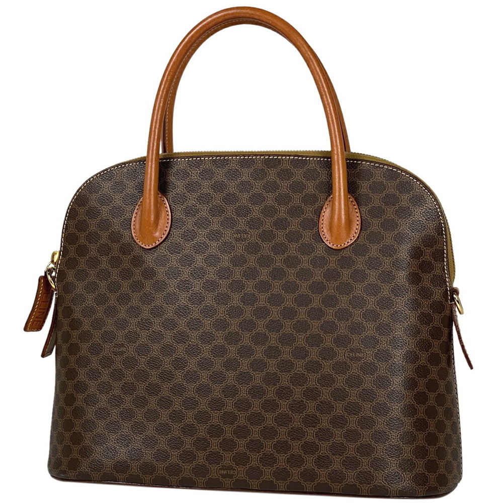Celine Macadam handbag shoulder bag logo canvas brown